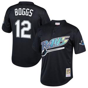 Футболка mitchell & ness wade boggs черная tampa bay rays cooperstown collection mesh batting practice Unbranded