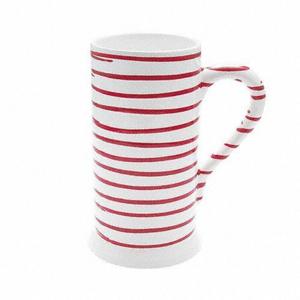 Пивная кружка с красным пламенем Форма-А 0,5 л/высота: 17 см Gmundner Keramik, бело-красный