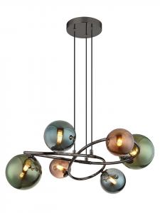 Globo lighting Светодиодный подвесной светильник "Риха" в зелено-розово-синей цветовой гамме - Ø 65 см