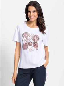 Рубашка с короткими рукавами с белым и красновато-коричневым принтом WITT WEIDEN