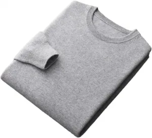 Мужской свитер из шерсти, вязаный, бесшовный, свободного кроя