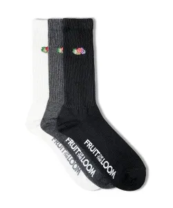 Набор из 3 пар базовых плоских вязаных носков с вышивкой FRUIT OF THE LOOM Select Brands, цвет Other 1