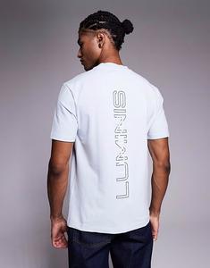 Футболка Luminis с принтом на спине светло-голубого цвета River Island