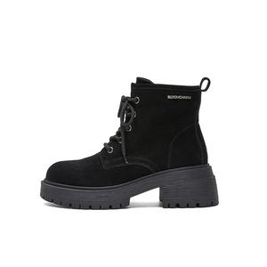 PT'SON Черные женские короткие мартинсы, цвет Black