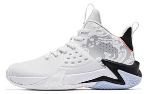 QIAODAN Скользоустойчивые износостойкие дышащие баскетбольные кроссовки мид-топ мужские черно-белые