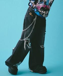 Джинсы GALFY G Logo Tattered Baggy Denim (мужские)