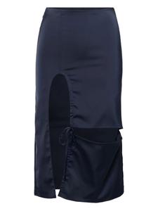 Атласная юбка миди Elena Velez, синий