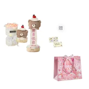 Креативный милый плюшевый мишка с сюрпризом выдвижная баннер утешительная плюшевая кукла плюшевая кукла высота 25см PANGPANGLONG, розовый