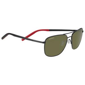 Солнцезащитные очки Spello блестящие черно-красные минеральные поляризованные 555 нм Serengeti