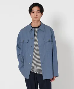 Рубашка из вареного шамбре в стиле рабочей одежды United Arrows, цвет Navy