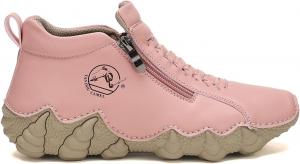 Женские повседневные ботинки выше щиколотки с каблуком средней высоты, удобные для прогулок на улице, модные, хорошо сочетаются с джинсами для ежедневной носки Generic, Pink