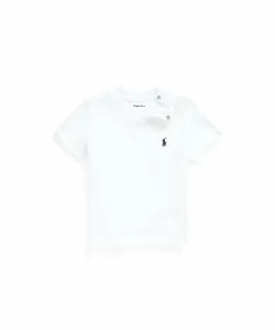 Детская хлопковая футболка с круглым вырезом Polo Ralph Lauren, цвет 100 White