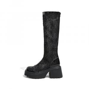 Ботинки Knee high для женщин A poinsettia princess, черный
