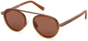 Коричневые поляризованные солнцезащитные очки от ZEGNA, 45e - Shiny Light Brown - Brown
