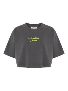 Укороченная футболка с логотипом Moschino Jeans, серый