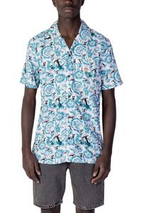 Рубашка Dickies хлопковая с рисунком, светло-голубой