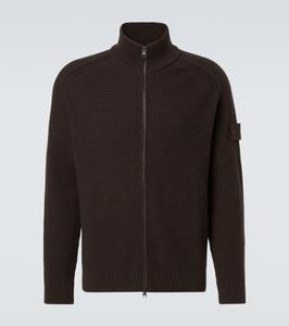 Жакет Ghost из натуральной шерсти вафельной вязки Stone Island, темно-коричневый