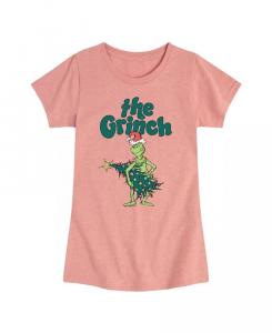Футболка с коротким рукавом Big Girls Tree Graphic The Grinch, розовый