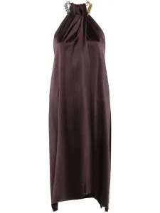 Платье миди с декором Falabella STELLA MCCARTNEY, коричневый