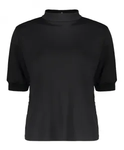 Блузка с воротником и короткими рукавами Herno, черный