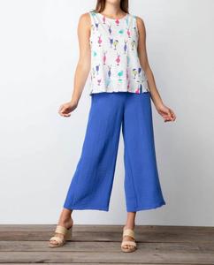 Хлопковая майка с лодочкой и фактурой "галька" в цвете коктейль Habitat, Cocktail