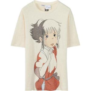 Футболка X QIANYUQIANXUN SS22 женская бежевая LOEWE