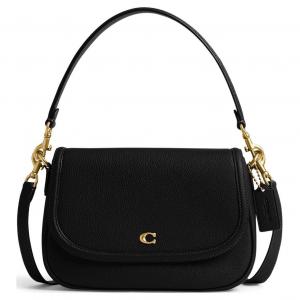 Наследие Кожаная Коровья Переносная Сумка Через Плечо, Среднего Размера Женская Черная COACH