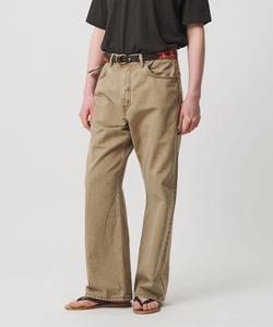 Джинсы свободного кроя с пятью карманами, окрашенные в цвет веревки United Arrows, цвет Beige