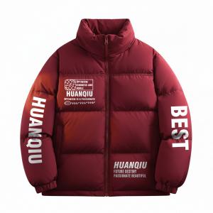 Пуховик Unisex с воротником стойкой утепленный HUANQIU, burgundy
