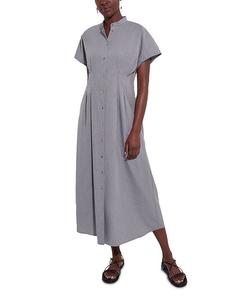 Платье миди с отложным воротником и застежкой на пуговицы Misook, черный