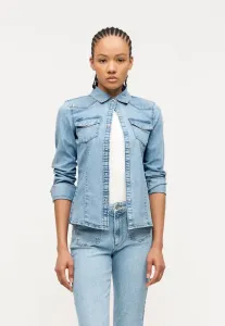 Блузка onlasia на пуговицах Only, Light Medium Blue Denim