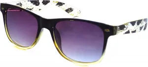 Детские модные солнцезащитные очки в черной оправе с анималистическим принтом, прозрачные/желтые MODA, Black