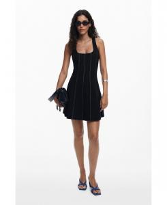 Женское короткое платье с вставками Desigual, Black