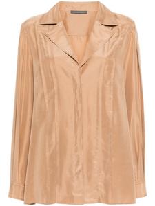 Alberta Ferretti шелковая рубашка с плиссировкой, коричневый