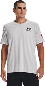 Новая мужская футболка Under Armour с флагом свободы, (014) Halo Gray/Red/Academy