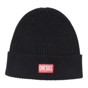 DIESEL Вязаная шапка с резинкой 2x2, Black