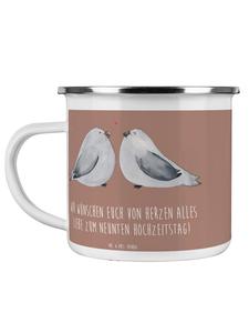 Керамическая кружка с надписью 9-я годовщина свадьбы в пастельно-коричневых тонах Mr. & Mrs. Panda