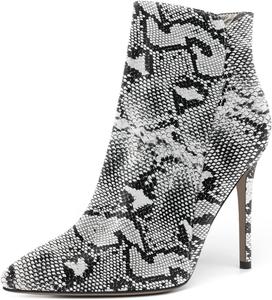 Женские ботильоны MERRORI на молнии с острым носком, однотонные, повседневные, для свиданий, с лаковой отделкой, на шпильке, высоким каблуком 10 см, White Snake