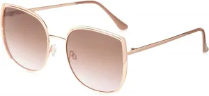 Женские солнцезащитные очки Vince Camuto Glamorous с квадратной формой и 100% защитой от УФ-излучения, Rose Gold & Nude