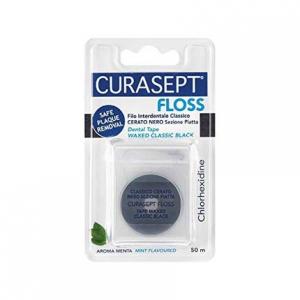 Curasept Classico Вощеная черная плоская нить 50 м