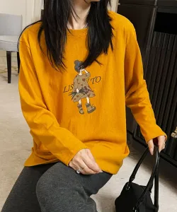 Иллюстрированный принт, повседневная футболка с длинным рукавом Aimoha - Select -, цвет Yellow