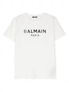 Футболка с логотипом Balmain Kids, белый