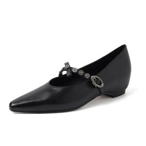 Туфли Мэри Джейн на массивном каблуке для женщин Hongyanglin, Black