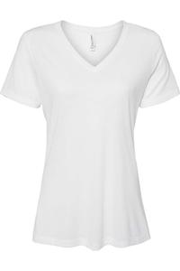 Женская футболка свободного покроя BELLA + CANVAS Triblend с коротким рукавом и V-образным вырезом, цвет solid white triblend