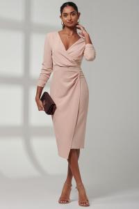 Облегающее платье с рукавами 3/4 Jolie Moi, розовый