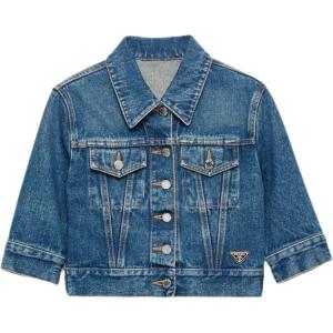 Джинсовая куртка-мини на пуговицах PRADA, синий