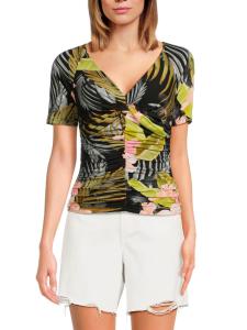 Топ с V-образным вырезом и цветочным принтом The Bad Decision Favorite Daughter, черный мульти