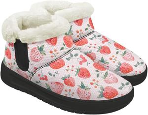 Женские зимние ботинки с утеплителем из флиса, удобные и теплые с противоскользящей подошвой для улицы Gdxynsmny, Strawberry