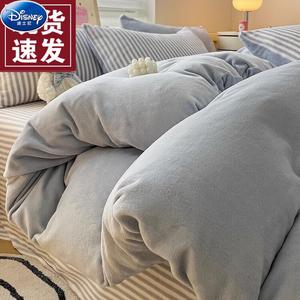 Disney Комплект постельного белья, 3 предмета, 150x200 см, простыня, пододеяльник, наволочка, розовый и голубой с тонкими полосками, микс наволочек