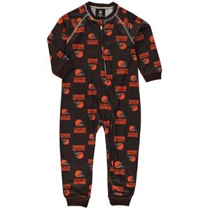 Коричневый джемпер с молнией во всю длину и реглан для малышей Cleveland Browns Outerstuff